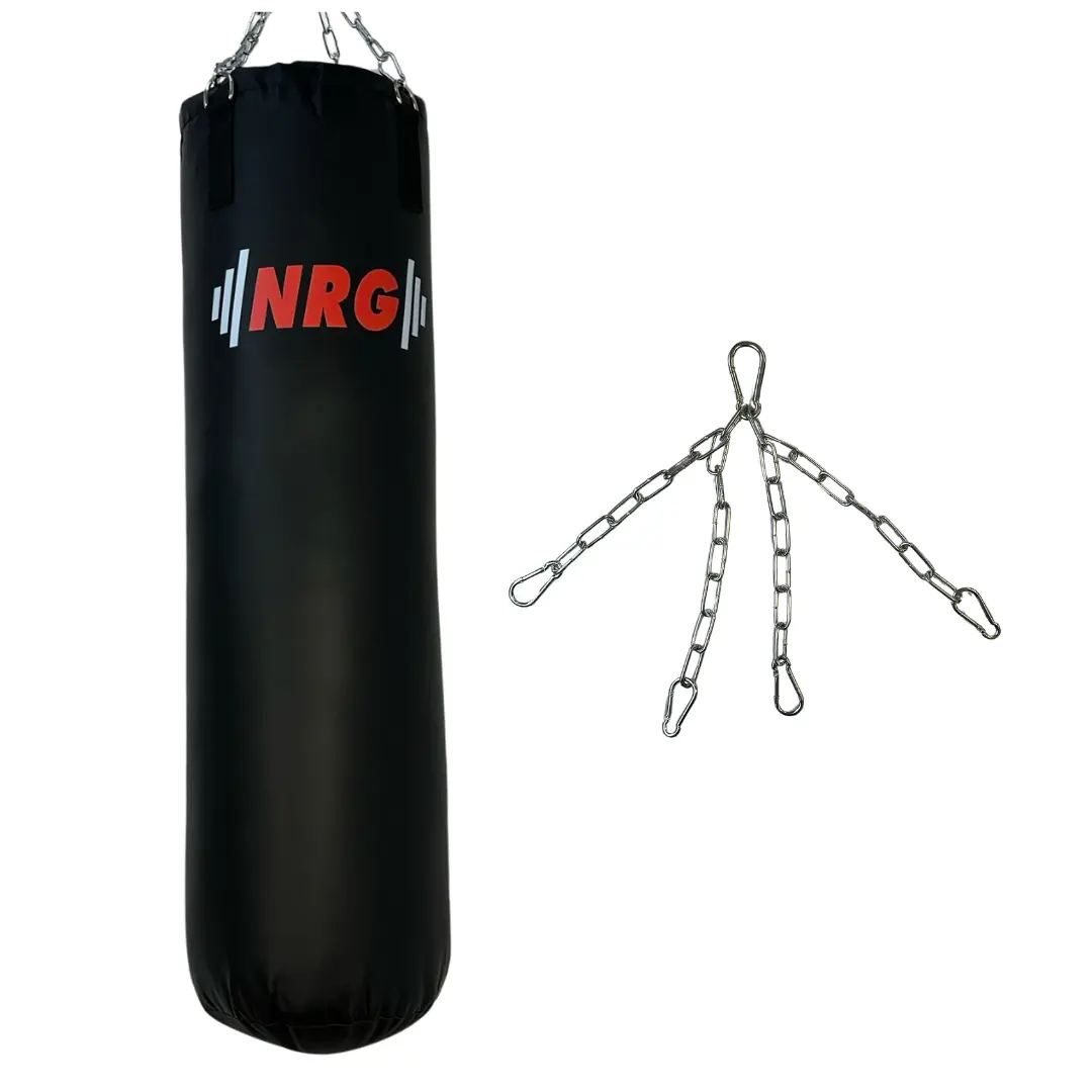 Saco De Boxe De Couro Sintético F9b Preto 120cm Nrg Fitness
