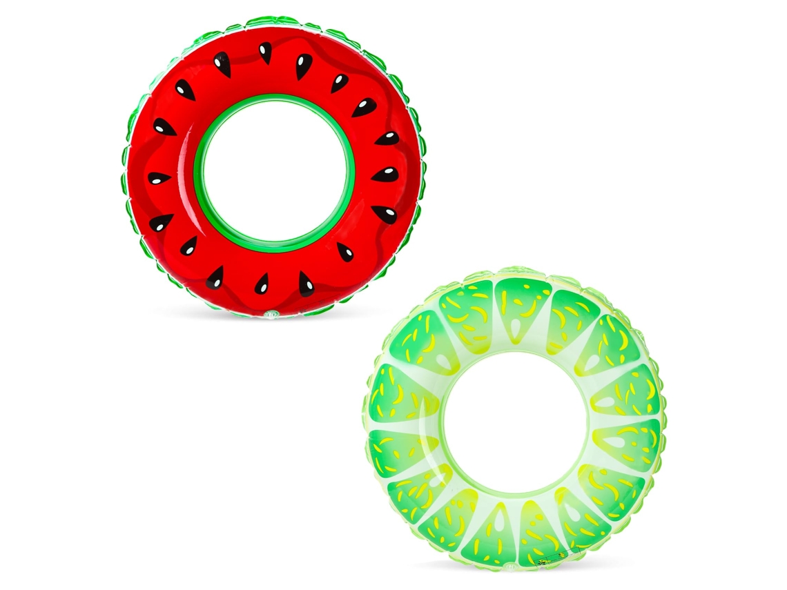 Conjunto de 2 Boias Infláveis de Melancia e Limão, Piscina com Estampa de Frutas para Crianças e Adultos AQUAFORGE