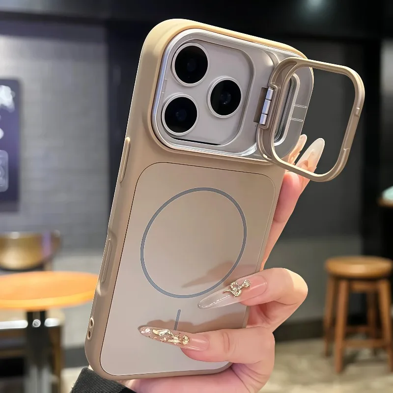 Capa De Celular Magnética Fosca Com Suporte Dobrável Para Câmera (iphone 17 Air, Tailândia)