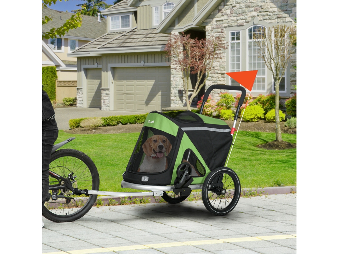 Buggy 2 Em 1 , Jogger E Reboque P/ Bicicleta, 2 Refletores, 1 Coleira De Segurança, 150 X 68 X 95 Cm, Verde