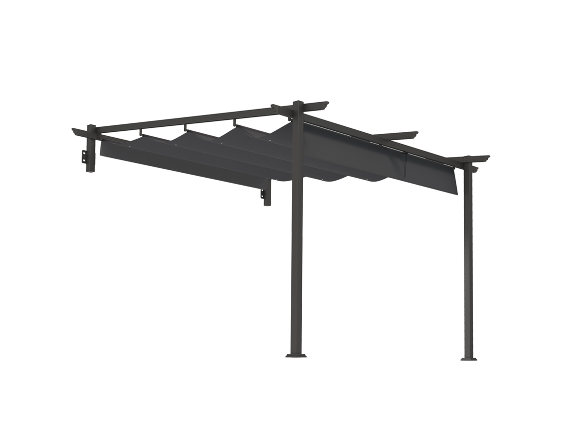 PÉRGOLA SINI TECH STORE 3x3m, alumínio, fixada na parede
