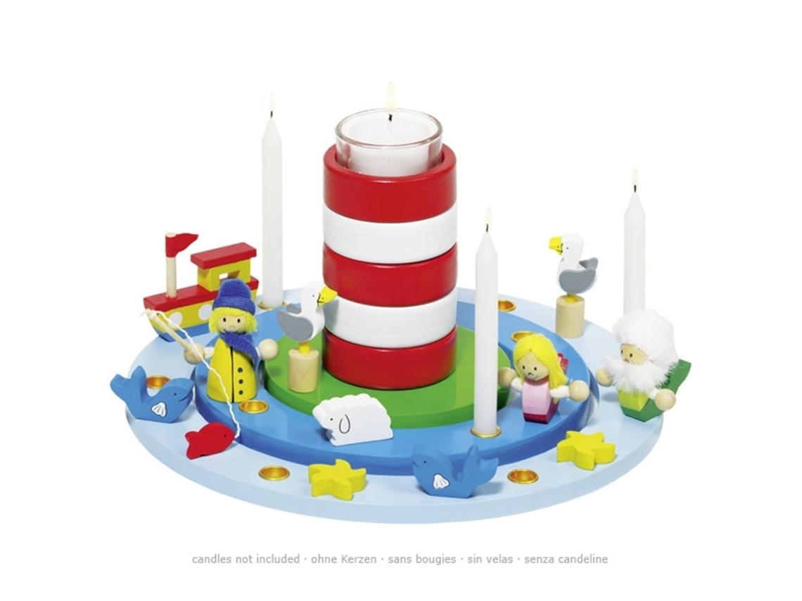 Porta Velas Goki Com Tema Marítimo Para Decoração De Mesa De Festa De Aniversário.