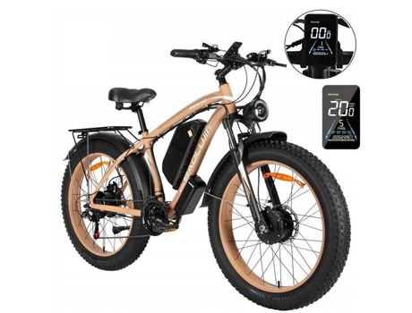 Bicicleta Elétrica Dp 26 Duplo Motor 2000w Bateria 48v 20ah 55km H Roda 26 Shimano Com 21 Velocidades Freios A Disco Hidráulicos Marrom Baolujie