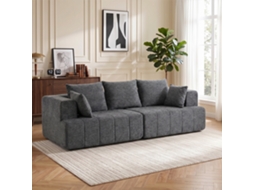 Sofá De Chenille De 3 Lugares, 248 Cm, Sofá Moderno Para Sala De Estar, Assento Amplo E Acolchoado, Almofadas Com Molas, Cinza
