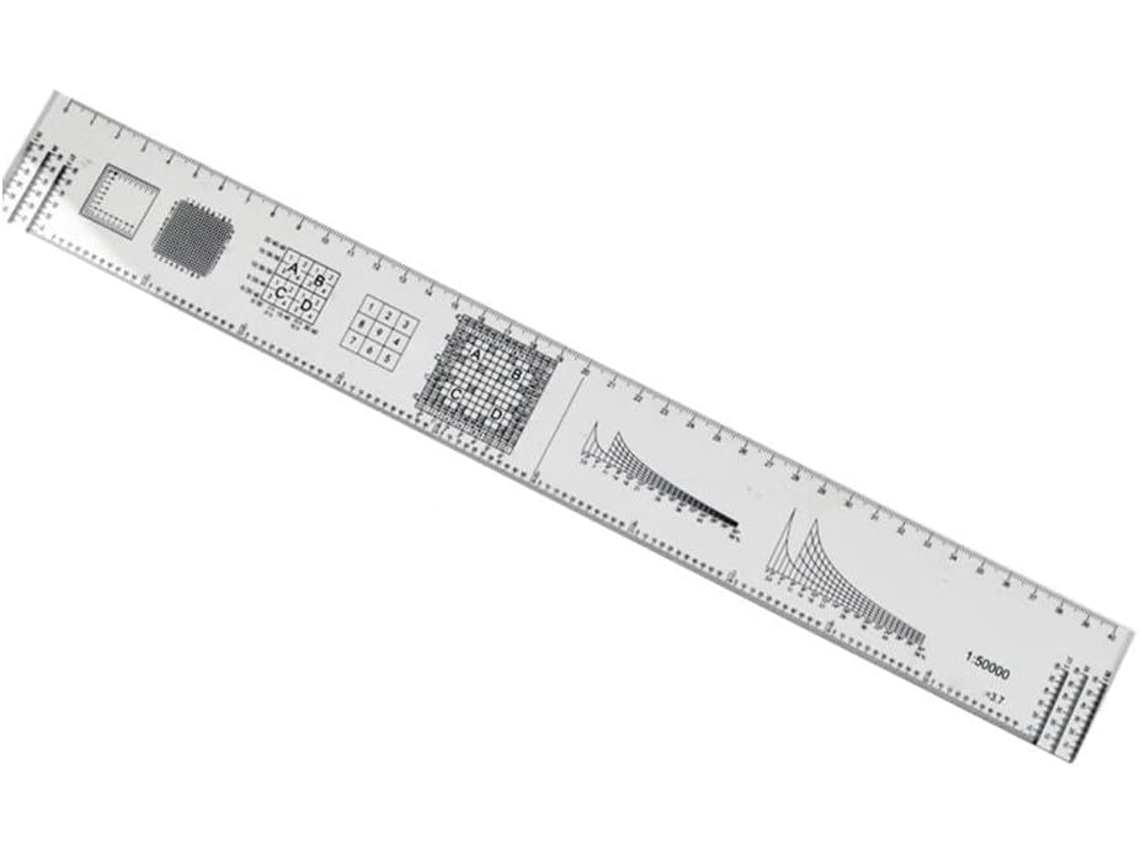 Régua de escala de latitude e longitude para medição em mapas topográficos, 40 cm, em plástico transparente, ideal para