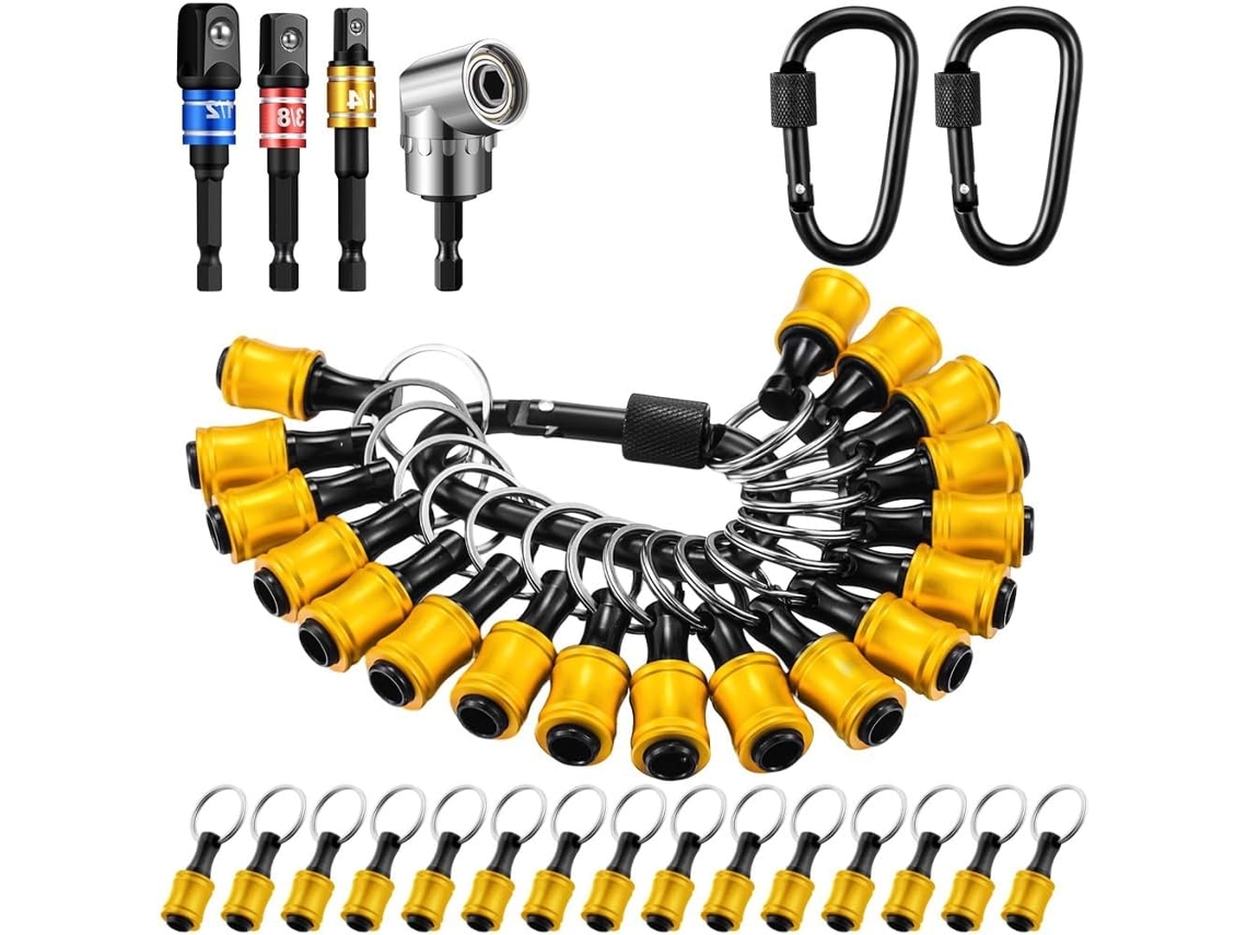 18 Chaveiros Com Suporte Para Brocas, 3 Peças De 1/4, 3/8 E 1/2