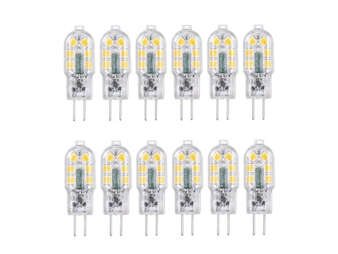 Lâmpada Led, 12 Unidades, Base G4, Branco Quente, Para Uso Residencial, Comercial Ou Substituição De Fontes Convencionais