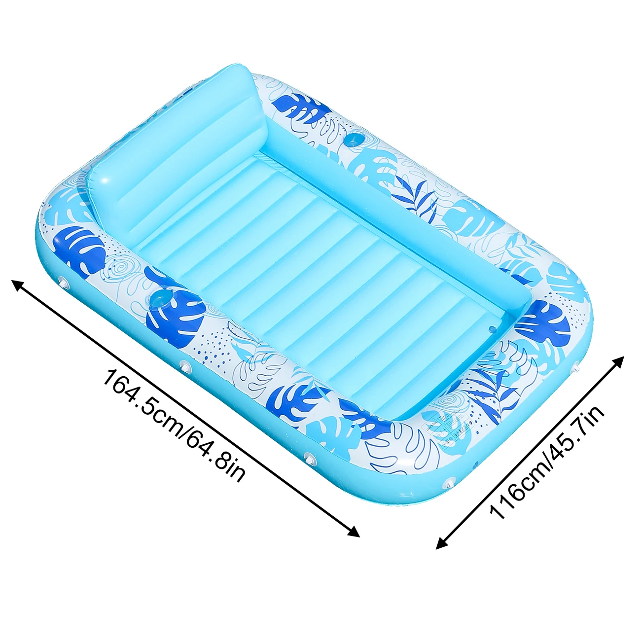 (azul) Espreguiçadeira Inflável Para Piscina, Tapete Flutuante Para Adultos Com Travesseiro