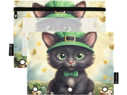 Envelopes Fichário Clover Verdes Com Janela, Estojo Grande E Resistente, 3-argolas Com Fecho Escritório