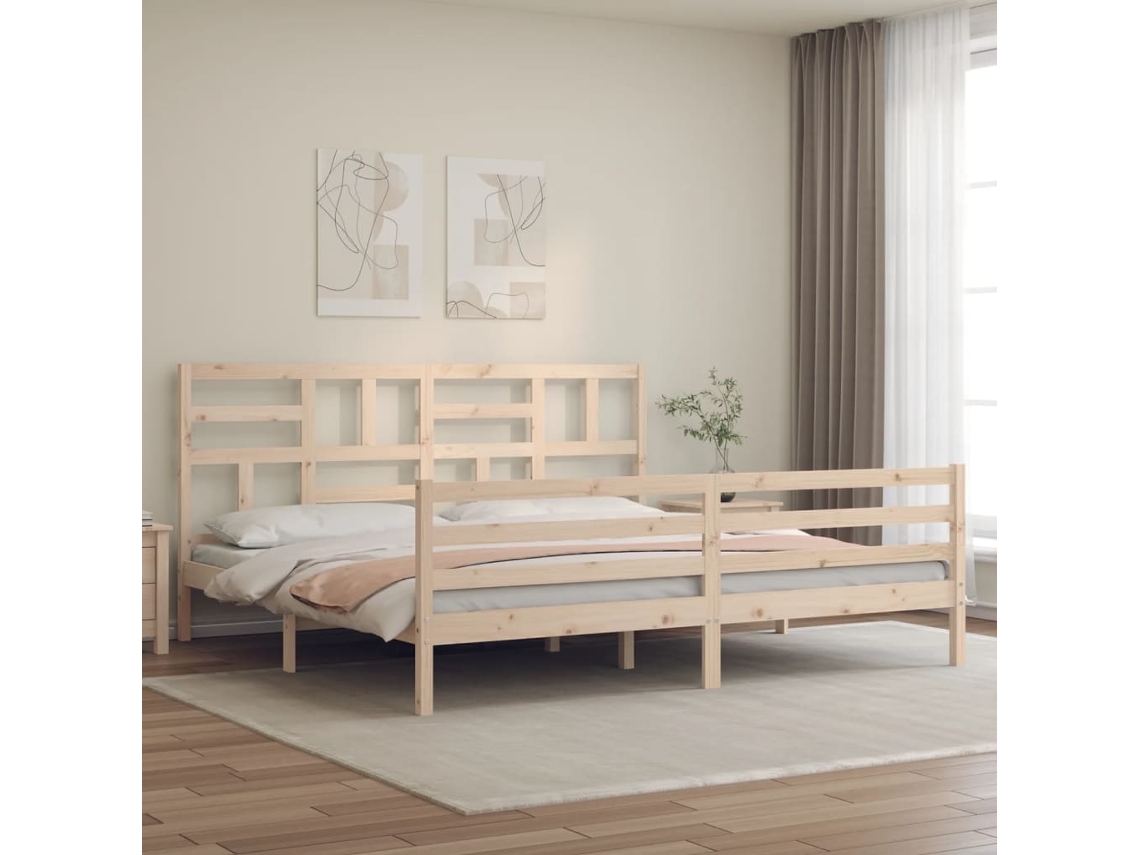 Estrutura De Cama Super King Size Com Cabeceira Madeira Maciça