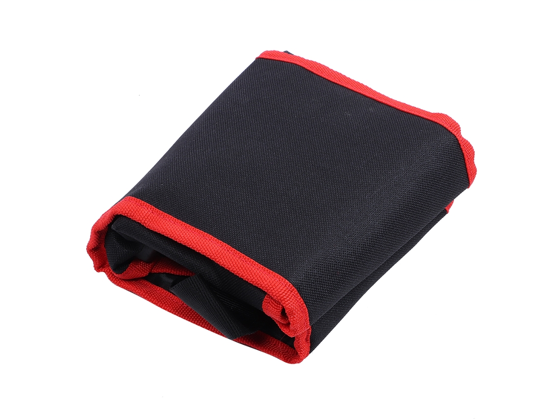 Bolsa Cintura Ferramentas Jardim 56x16cm Com Múltiplos Bolsos Preto Vermelho