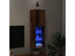 Vidaxl Móvel de Tv com Luzes Led 30,5x30x102 Cm Madeira Velha