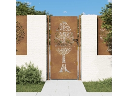 Vidaxl Portão De Jardim 100x200 Cm Em Aço Corten Com Design De Árvore