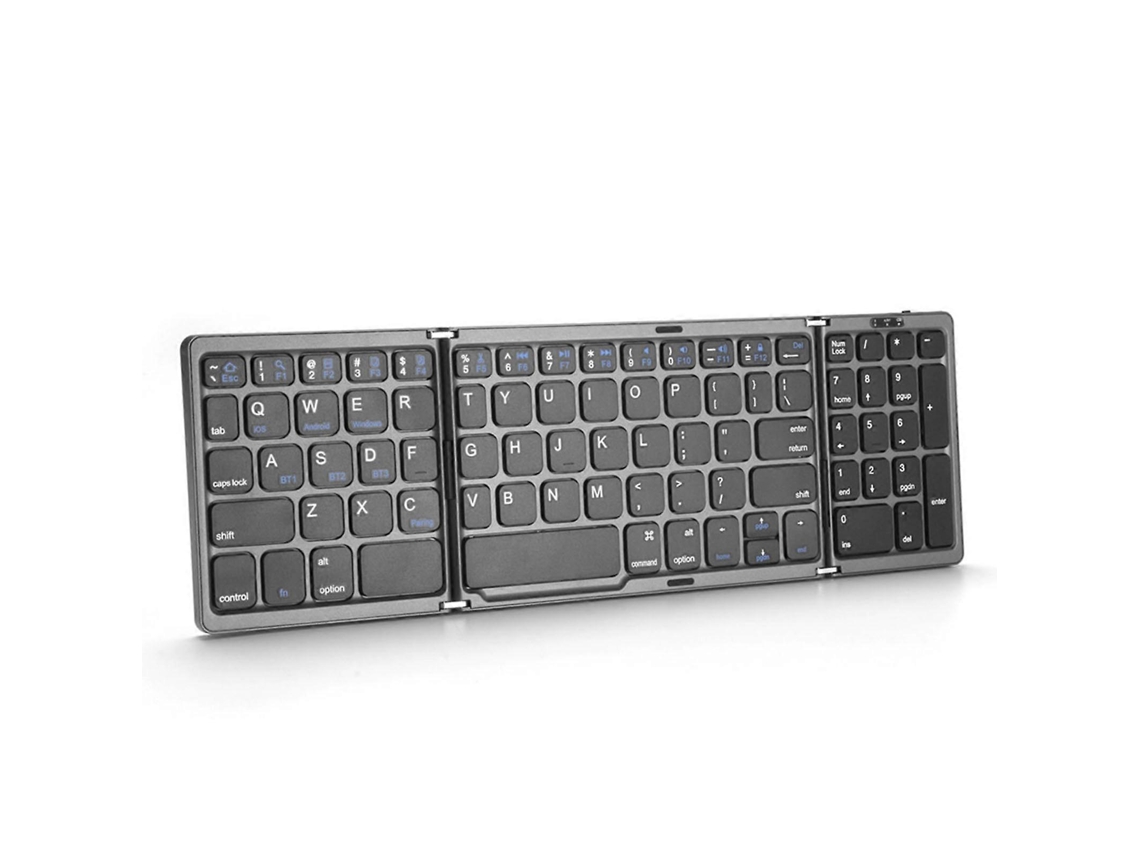 B089 Teclado Dobrável Bluetooth Com Numérico Nostalgia88 (prata)
