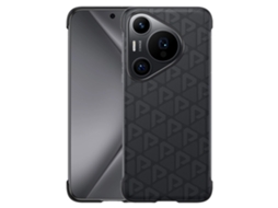 Capa Para Celular (preta) Huawei Pura70 Com Design Em Formato De P, Couro Resistente A Impactos, À Prova De Quedas, Ultrafina.