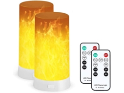 Kit com 2 Luzes de Led Acsergery Controle Remoto, Recarregáveis​​ Via Usb e Efeito de Chama Tremulante, Fy BRILVIBERA