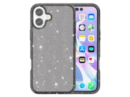 Capa Para Iphone 17 Com Glitter Em Pó - Preta