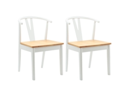 Vidaxl Cadeira De Jantar 2 Pcs Branco E Natural