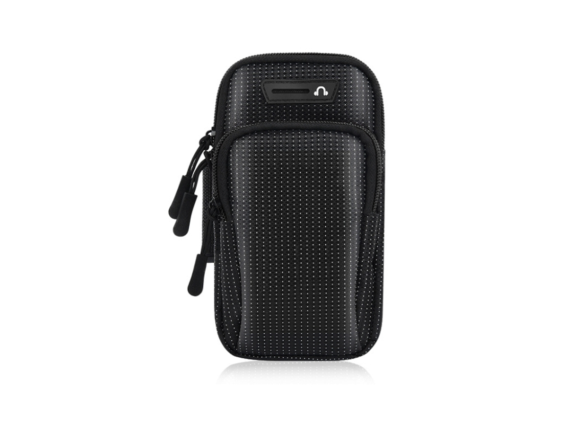 Conjunto 2 Braçadeiras Universais Halinuia Bolsa Braço Corrida Para Celulares Até 6 Polegadas, Cor Preto