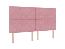 Colchão De Cama Com Molas Pocket De Veludo Vidaxl Rosa Poliéster