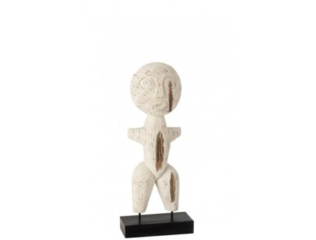 Personagem de madeira branco primitivo C14L6A40cm Branco