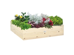 Canteiro Elevado de Madeira para Horta. Jardineira para Plantas e Vegetais. 117x117x30cm Ge