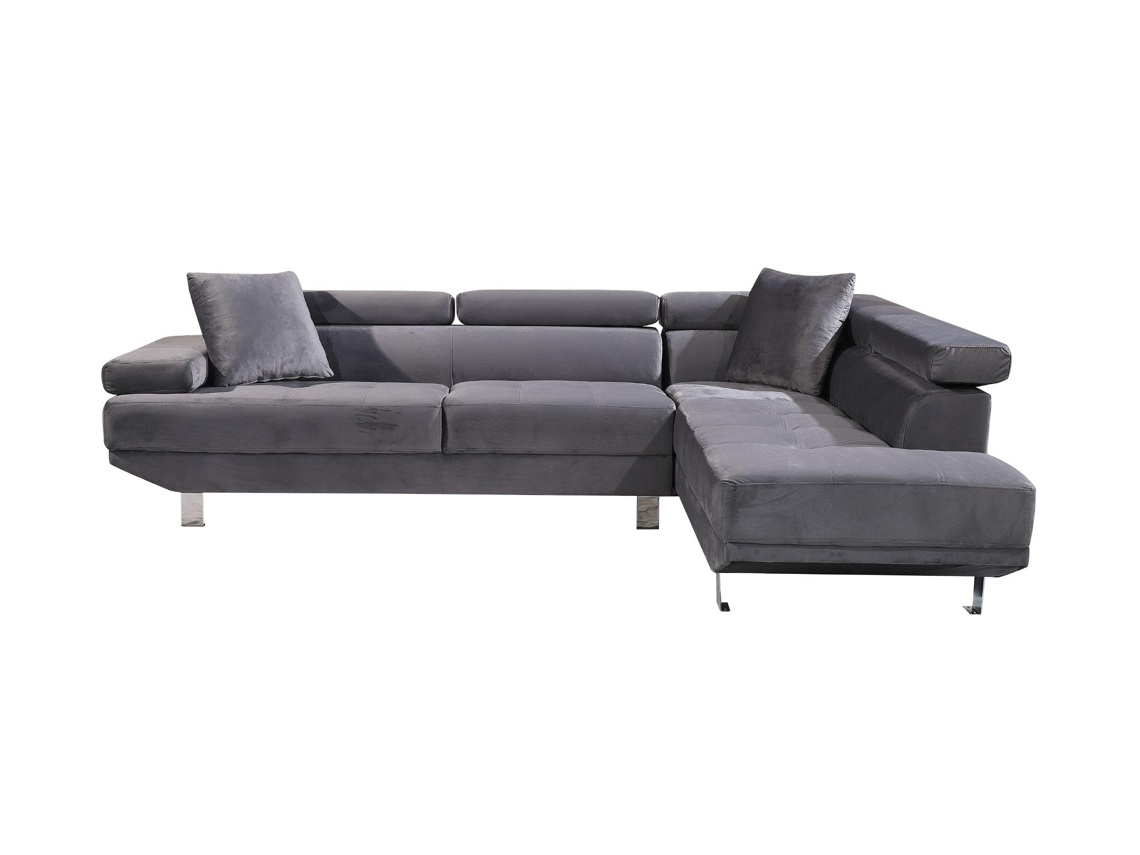 Sofá de canto SALDOSYSTOCKS Chaise Longue Executive Cinza 262x190cm