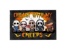 VYLARA Tapete Halloween 3d, Decoração Divertida Para Dentro E Fora De Casa, Antiderrapante