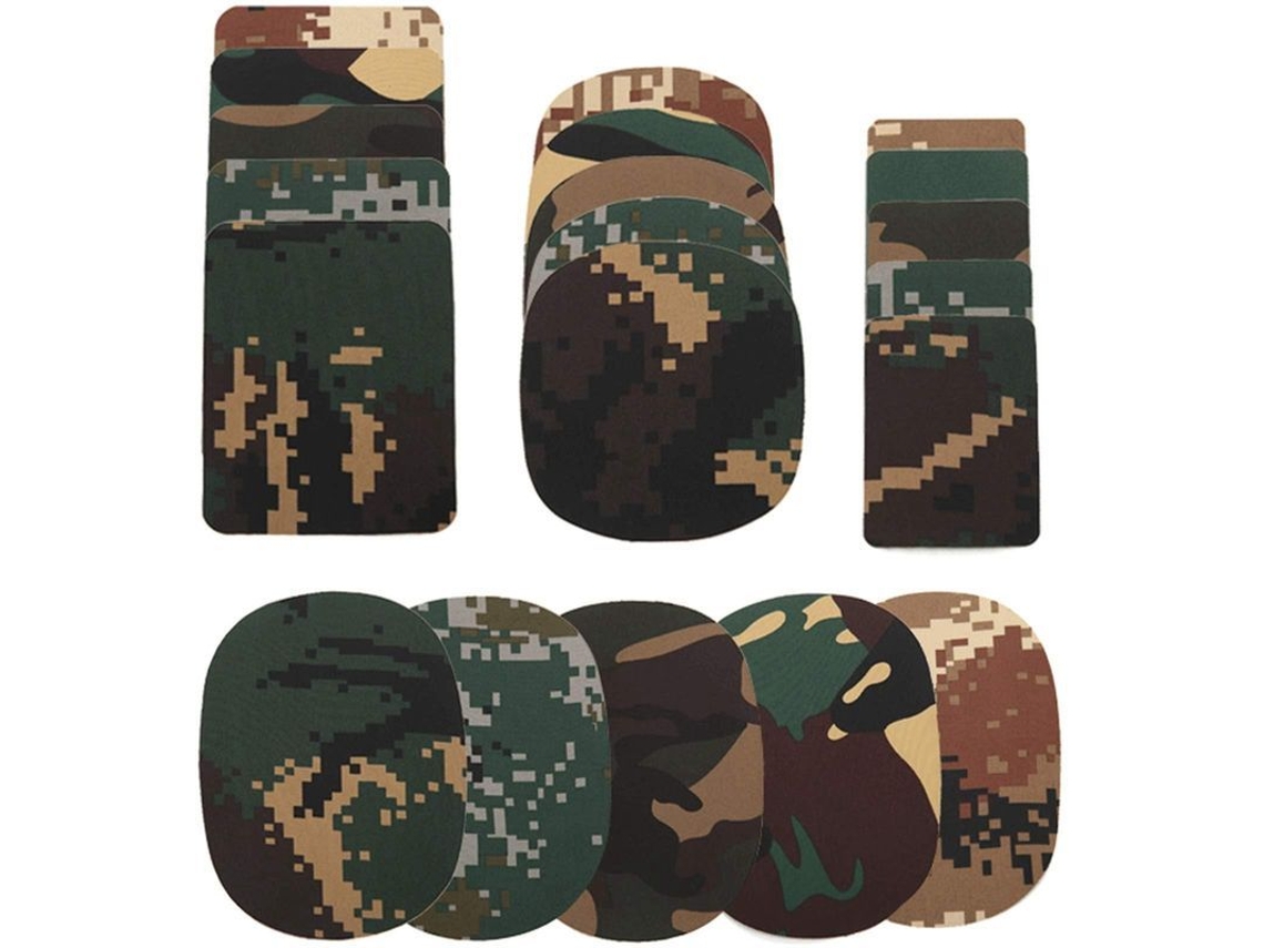 20 Parches De Camuflagem Para Costurar Com Ferro, Kit De Reparo De Roupas, Parches Para Joelhos E Cotovelos
