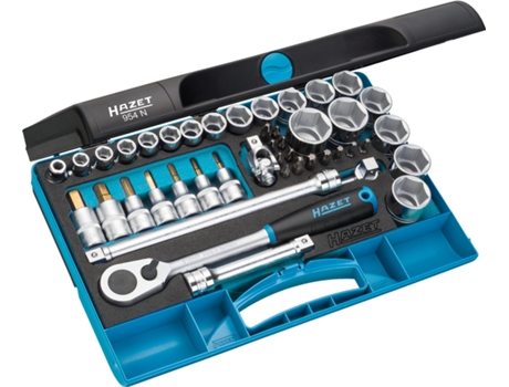 Conjunto de soquete HAZET 954N: quadrado oco 1/2 polegada 12 5 mm perfil de unidade hexagonal externa perfil Pozidriv Pz perfil Philli
