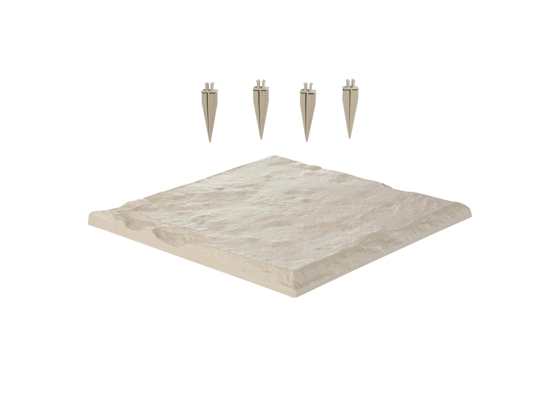 Degraus Com Estacas Para Solo Succebuy 8 Peças 39,5 X 39,5 Cm Para Relva, Bege