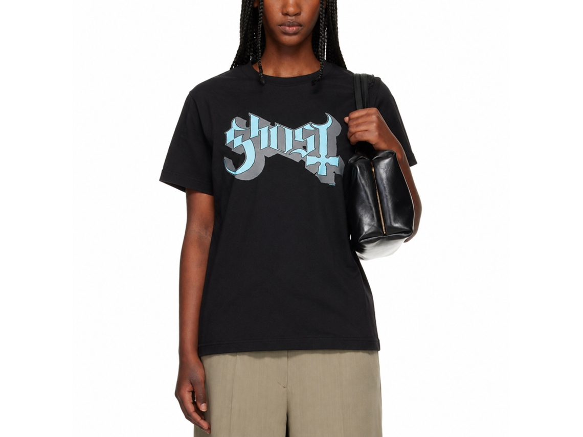 Ghost Blue Grey Keyline Logo T-shirt Unisex Adults Size:xl