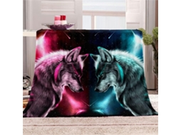 Manta de Lã Fansu Estampa Lobo em 3d Quente Macia e Felpuda Microfibra Ideal para o Inverno Colcha Ou Sofá Ade