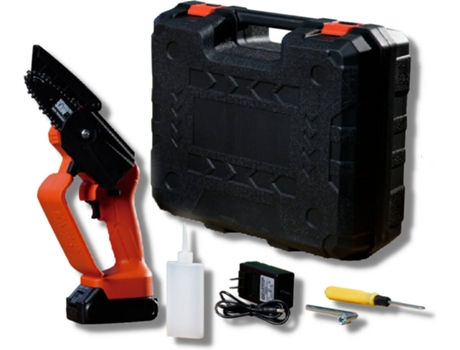 Mini-Serra Eléctrica ROTORAZER Mini Chainsaw, Motosserra portátil sem fio 21V, com bateria e carregador, Corte madeira, ramos de jardim