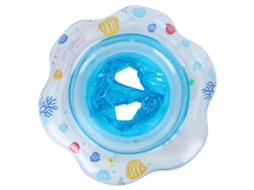 Anel De Natação Para Bebê Com Assento Seguro Inflável Pvc Para Piscina Treinamento Azul