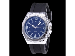 Reloj De Cuarzo Con Correa De Silicona Moderna Para Estudiantes (plata Azul)