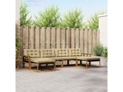 Vidaxl Conjunto De Sofás Para Exterior 6 Unid. Natural E Bege