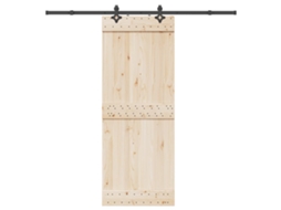 Vidaxl Kit De Ferragens Para Porta Deslizante 213,5 Cm Aço Preto