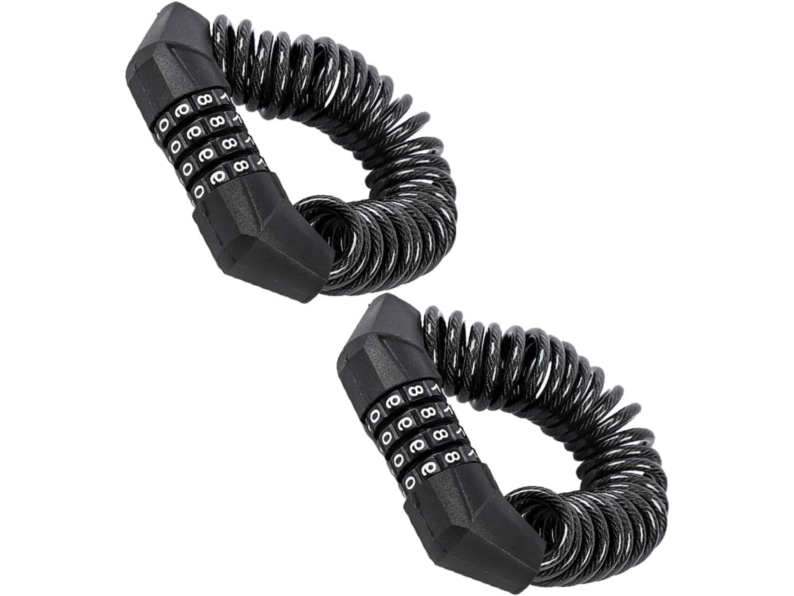 Conjunto De 2 Cadeados De Combinação Para Capacetes De Bicicleta