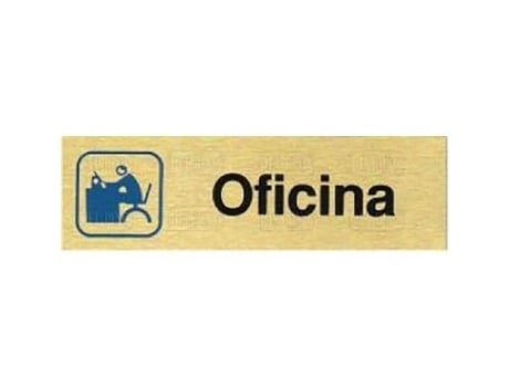 Placa aluminio oro 150x45 oficina