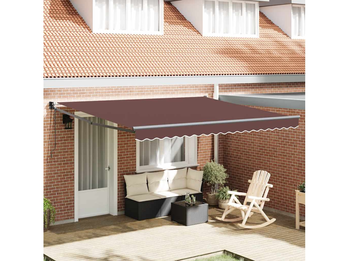 Vidaxl Toldo Retrátil Automático 400x300 Cm Castanho
