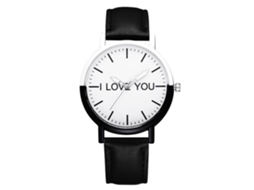 Reloj De Pareja Moda Gaiety Correa Pu Calidad Dial Redondo Analógico De Cuarzo Negro