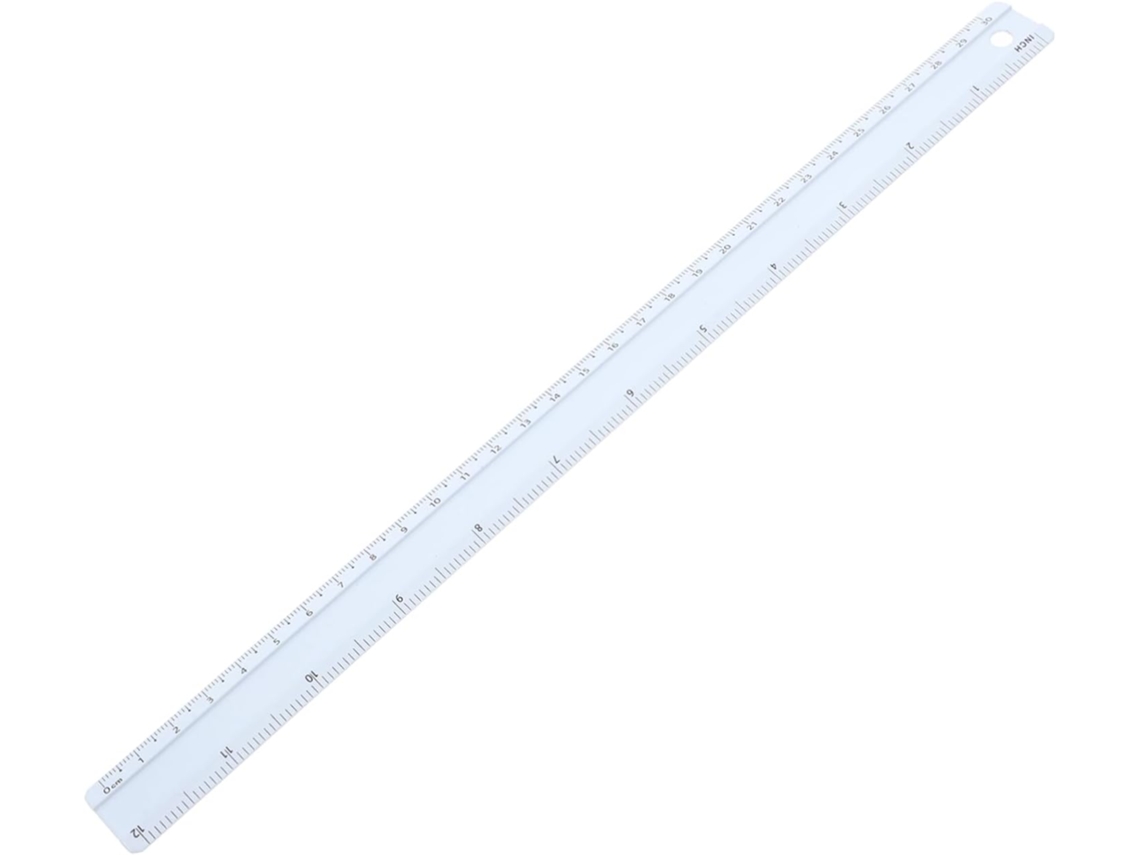 Ferramenta de desenho multifuncional de 30 cm, liga metálica durável e precisa, ideal para estudantes e para uso em diversas aplicações.