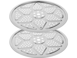 De 2 Bandejas Redondas De Aço Inoxidável 304 De 32cm Para Cozinhar A Vapor, Suporte Multifuncional Para Legumes, Gokoco