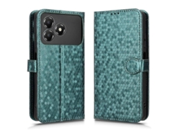 Capa Tipo Carteira Tkdaddy Para Zte Blade A36 Com Estampa De Bolinhas E Couro Sintético, Capa Para Celular Com Alça De Pulso, Verde