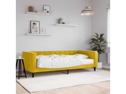 Vidaxl Sofá-cama Com Colchão 90x200 Cm Veludo Amarelo