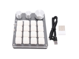 Teclado Mecânico Gamer Com 16 Teclas Chave 3 Modos Interruptor Vermelho Personalizar Branco