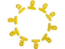 Conjunto Uonlytech com 10 clipes de mesa multicoloridos Ferro Clips, práticos e multifuncionais, ideais para sua mesa.
