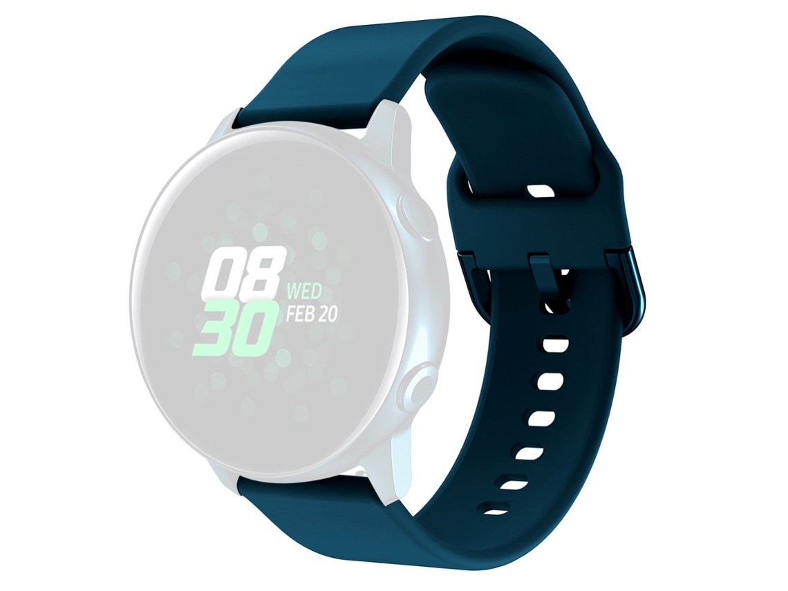 Bracelete Silicone Design de Fivela Quadrada para Samsung Galaxy Watch 5 40Mm/44Mm/Watch 5 Pro 45Mm/Watch4 40Mm/44Mm/Watch4 Classic 42Mm Azul Escuro