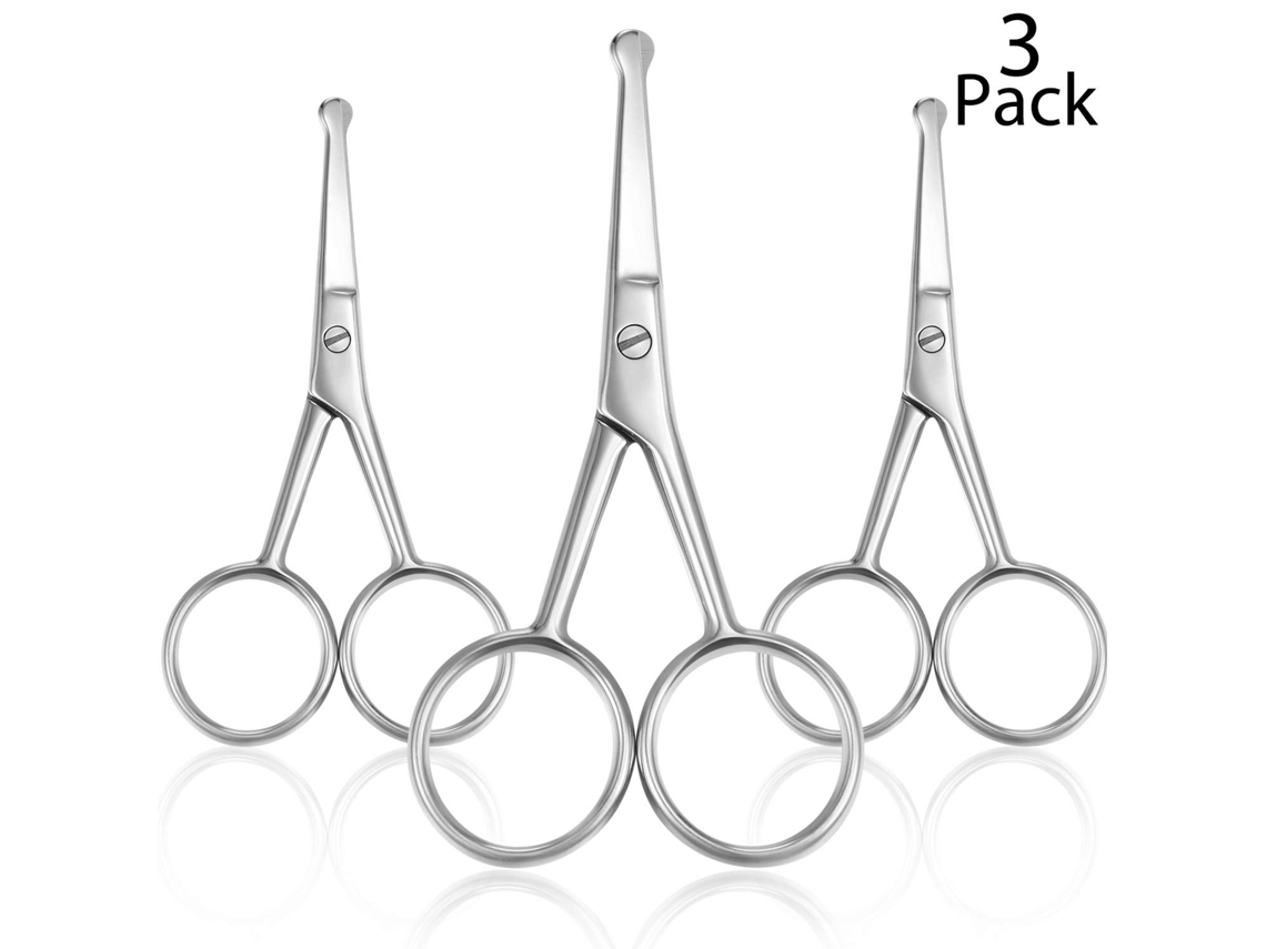 Tesoura Facial Elysve Em Aço Inoxidável, 2.4 Polegadas, Cor Prata, Corte Preciso, Para Salão E Uso Doméstico